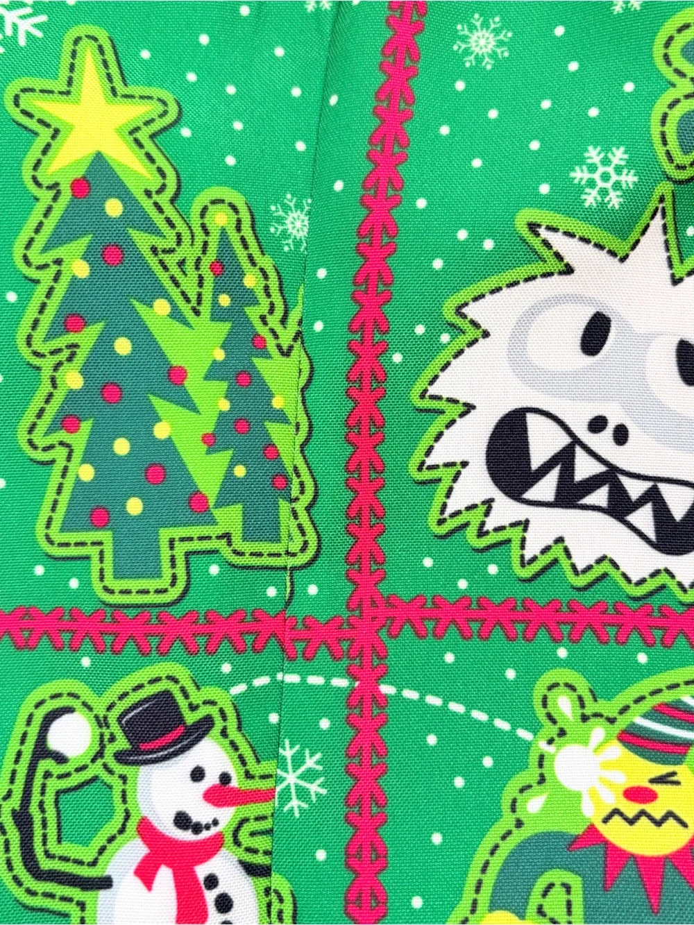 Ugly Christmas Green Blazer Jacket Snowman Yeti Elves Cats Holiday Time SZ S